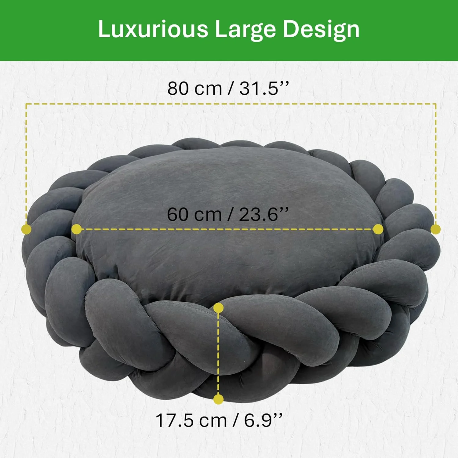 تخت خواب آرامش بخش سگ | لانه گرد بزرگ 80 سانتی متری برای سگ ها و گربه ها | کوسن مخملی نرم با حاشیه بافته شده ضخیم | روکش قابل شستشو در ماشین لباسشویی و کف ضد لغزش | طراحی مدرن و دنج (خاکستری زغالی) تخت خواب آرامش بخش سگ | لانه گرد بزرگ 80 سانتی متری برای سگ ها و گربه ها | کوسن مخملی نرم با حاشیه بافته شده ضخیم | روکش قابل شستشو در ماشین لباسشویی و کف ضد لغزش | طراحی مدرن و دنج (خاکستری زغالی)