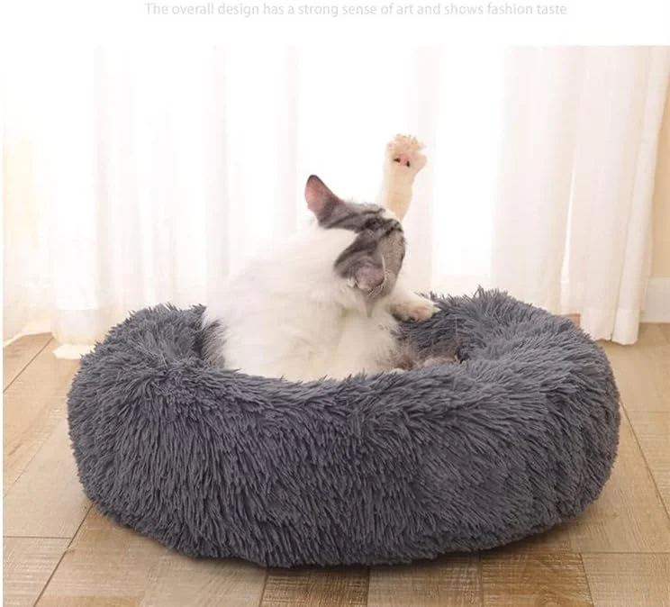 تخت خواب بالشتی سگ و گربه مخملی BOBBYQ، خانه حیوانات خانگی مخملی، خانه گرم زمستانی، تخت نوازش سگ دوناتی ضد اضطراب، تخت حیوانات خانگی نرم گرم و راحت، با زیره ضد لغزش 60CM/80CM (خاکستری تیره) (60cm) تخت خواب بالشتی سگ و گربه مخملی BOBBYQ، خانه حیوانات خانگی مخملی، خانه گرم زمستانی، تخت نوازش سگ دوناتی ضد اضطراب، تخت حیوانات خانگی نرم گرم و راحت، با زیره ضد لغزش 60CM/80CM (خاکستری تیره) (60cm)