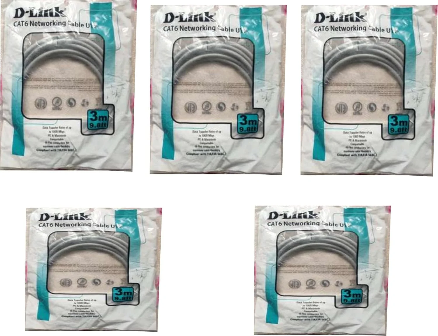 کابل شبکه دی-لینک Cat 6، 3 متری (بسته 5 عددی) کابل شبکه دی-لینک Cat 6، 3 متری (بسته 5 عددی)
