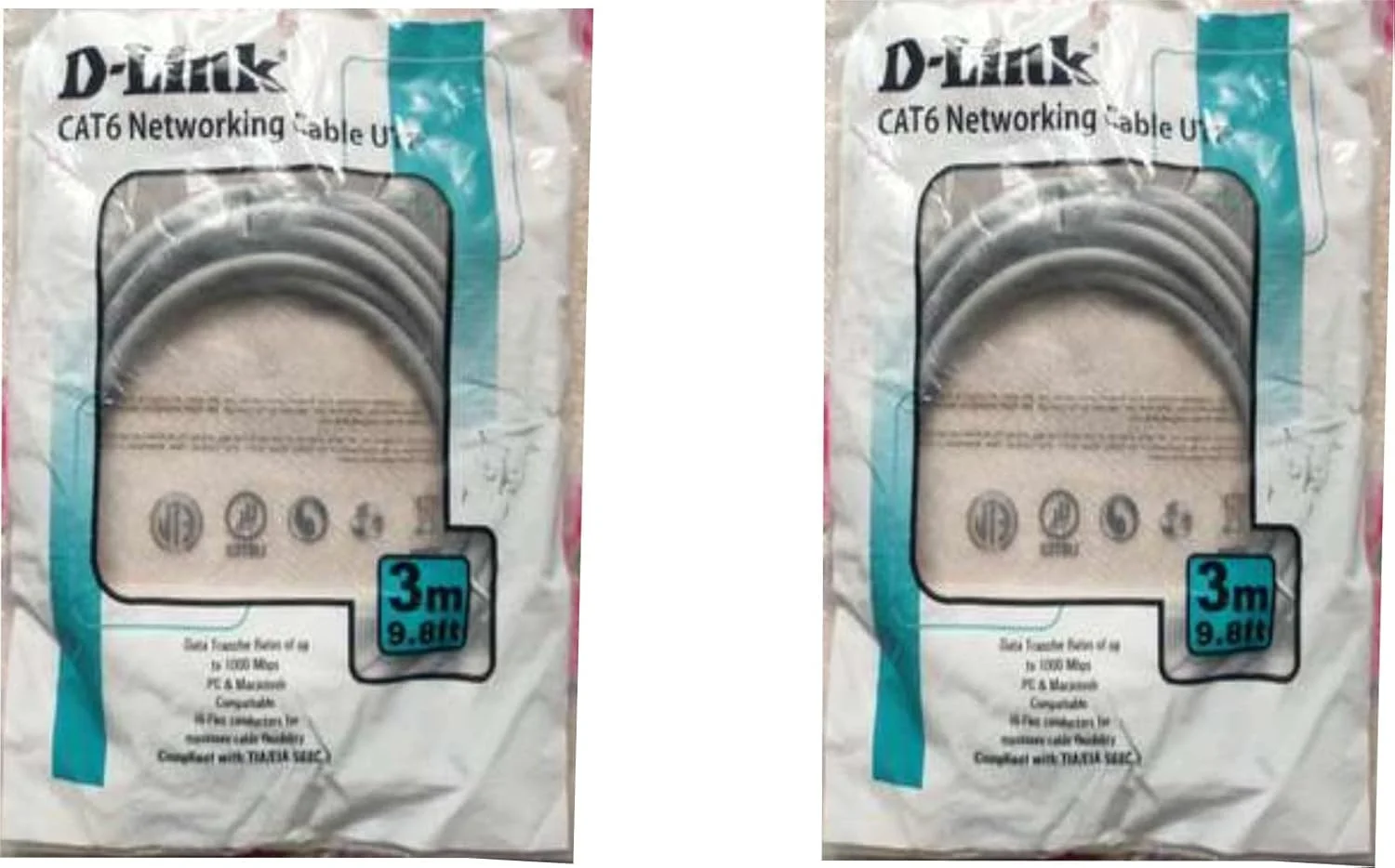 کابل شبکه D-Link Cat 6، طول 3 متر (بسته 2 عددی) کابل شبکه D-Link Cat 6، طول 3 متر (بسته 2 عددی)