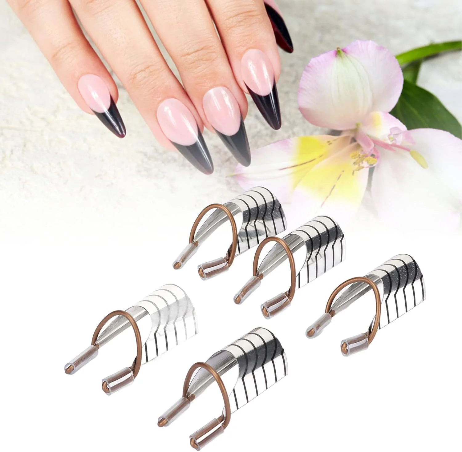 فرم های محافظ ژل UV، قاب آلومینیومی، 25 عدد فرم اکستنشن ناخن، قابل استفاده مجدد برای سالن