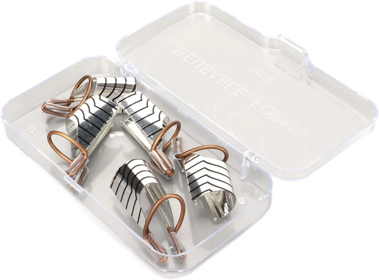 فرم های محافظ ژل UV، قاب آلومینیومی، 25 عدد فرم اکستنشن ناخن، قابل استفاده مجدد برای سالن