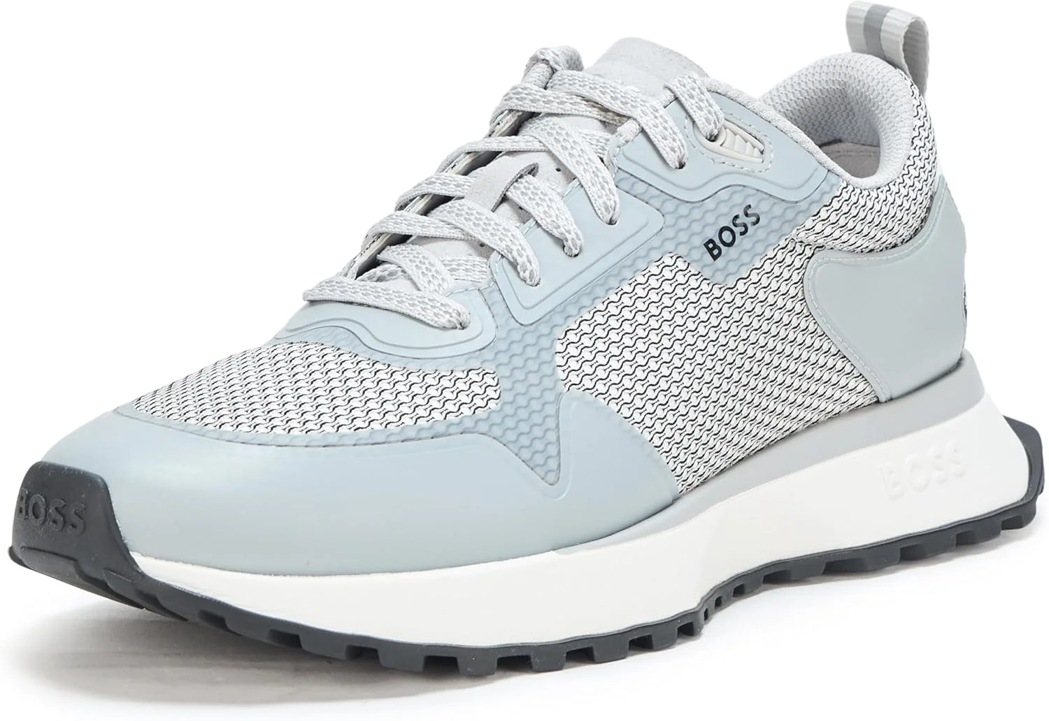 کفش مردانه اسنیکر BOSS با لوگوی بزرگ، ترکیبی از مش و بند دار