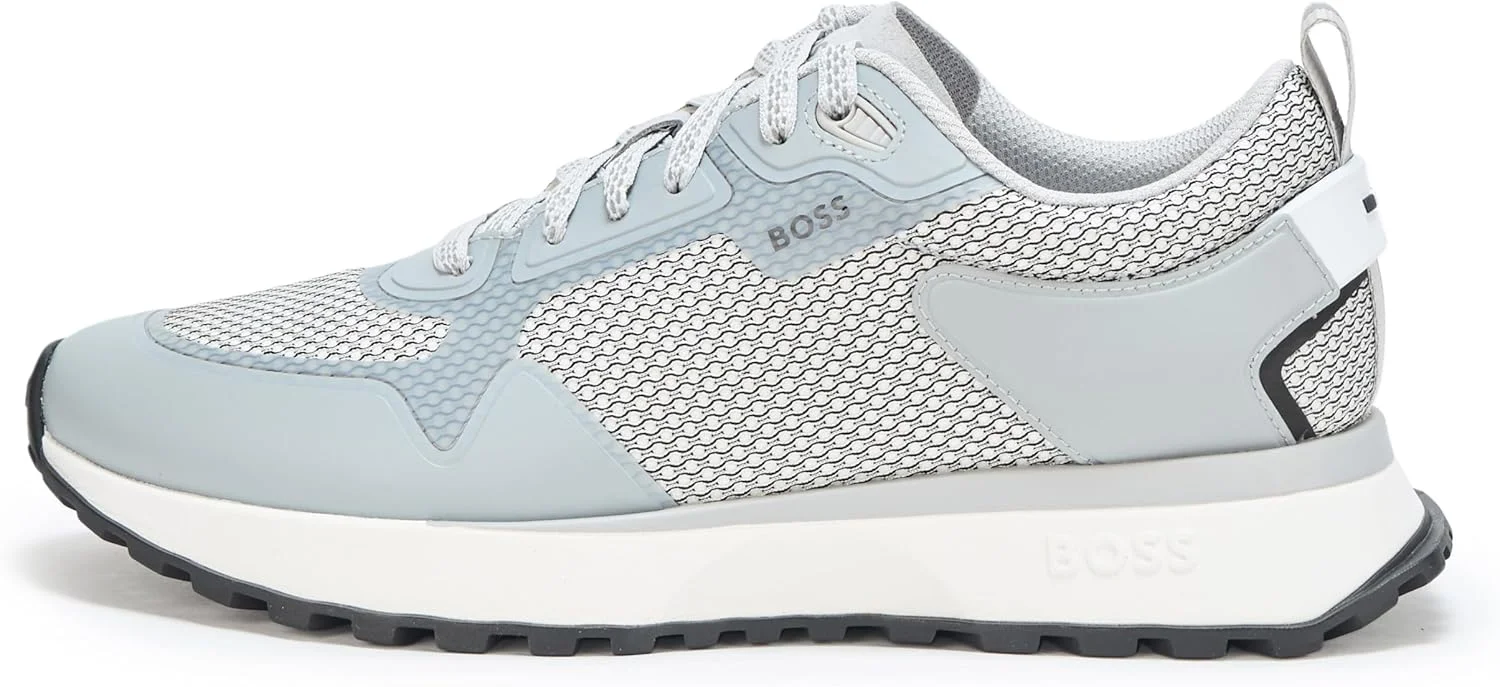 کفش مردانه اسنیکر BOSS با لوگوی بزرگ، ترکیبی از مش و بند دار کفش مردانه اسنیکر BOSS با لوگوی بزرگ، ترکیبی از مش و بند دار