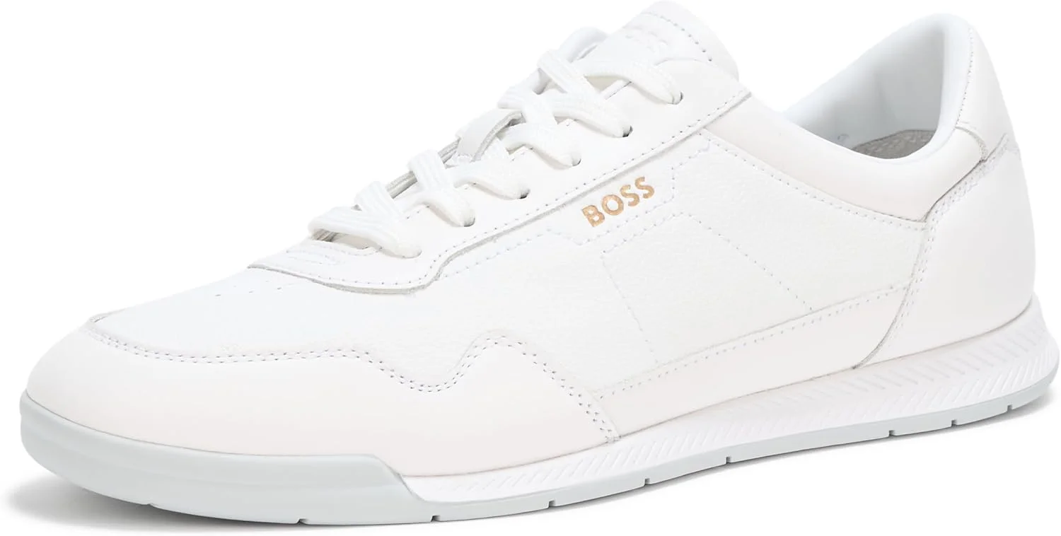 کفش کتانی مردانه چرمی BOSS مدل Titanium با طراحی کوتاه کفش کتانی مردانه چرمی BOSS مدل Titanium با طراحی کوتاه