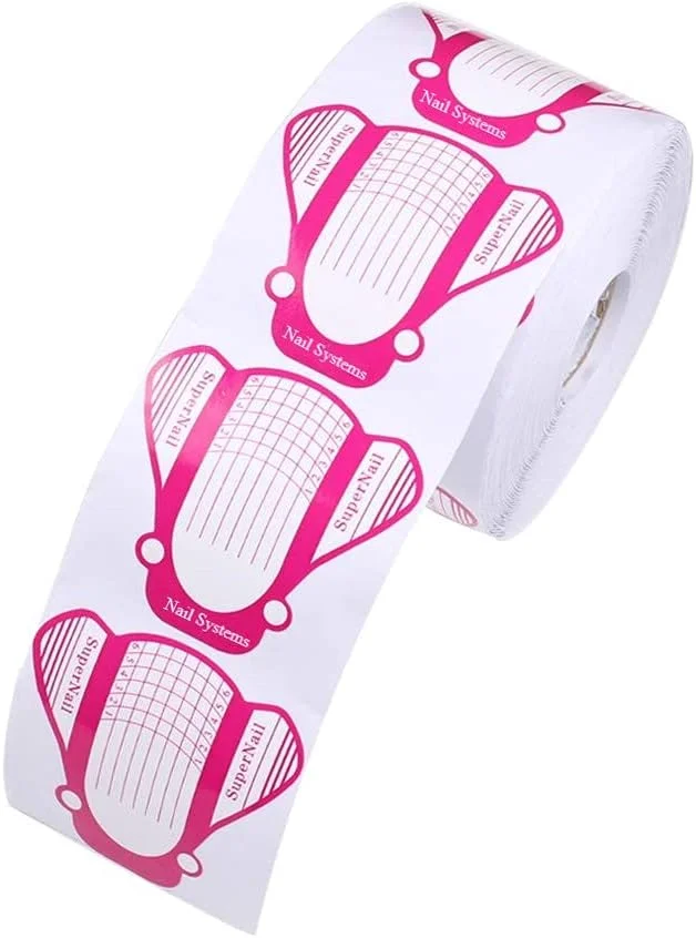 200 عدد فرم ناخن استیکر راهنمای طراحی ناخن اکریلیک (صورتی)