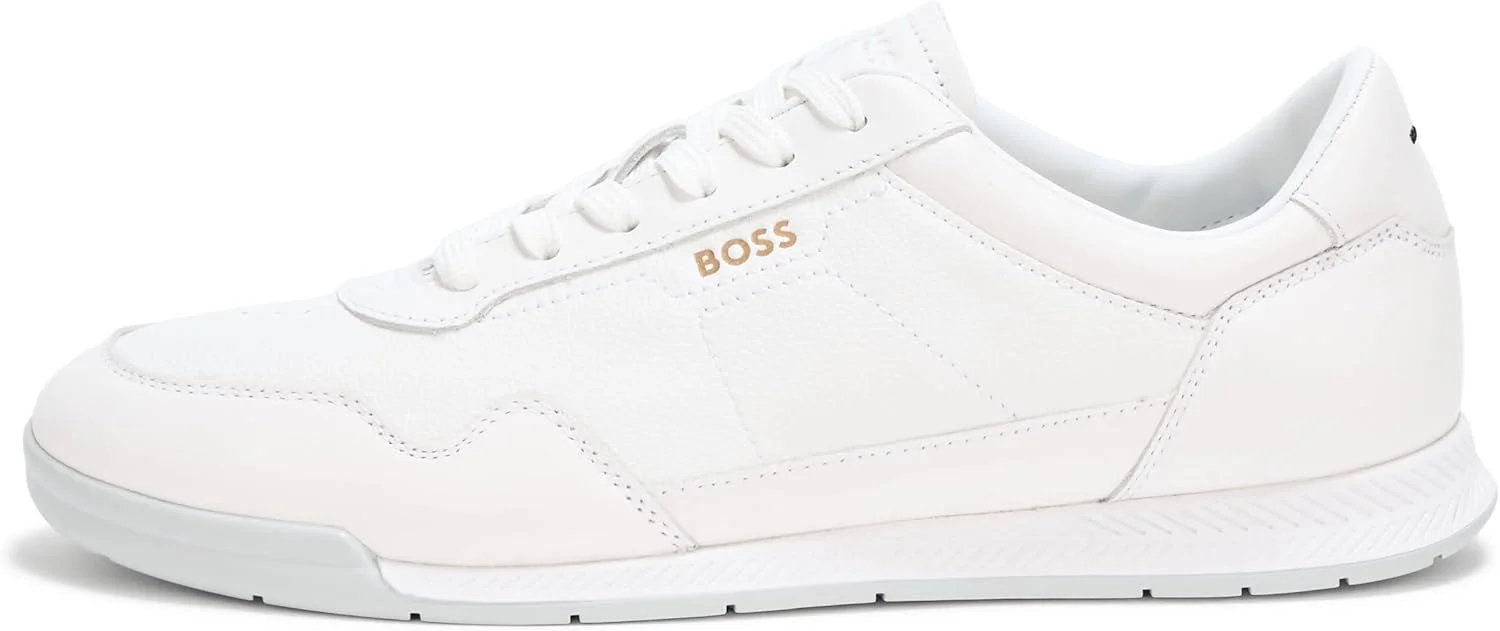 کفش کتانی مردانه چرمی BOSS مدل Titanium با طراحی کوتاه