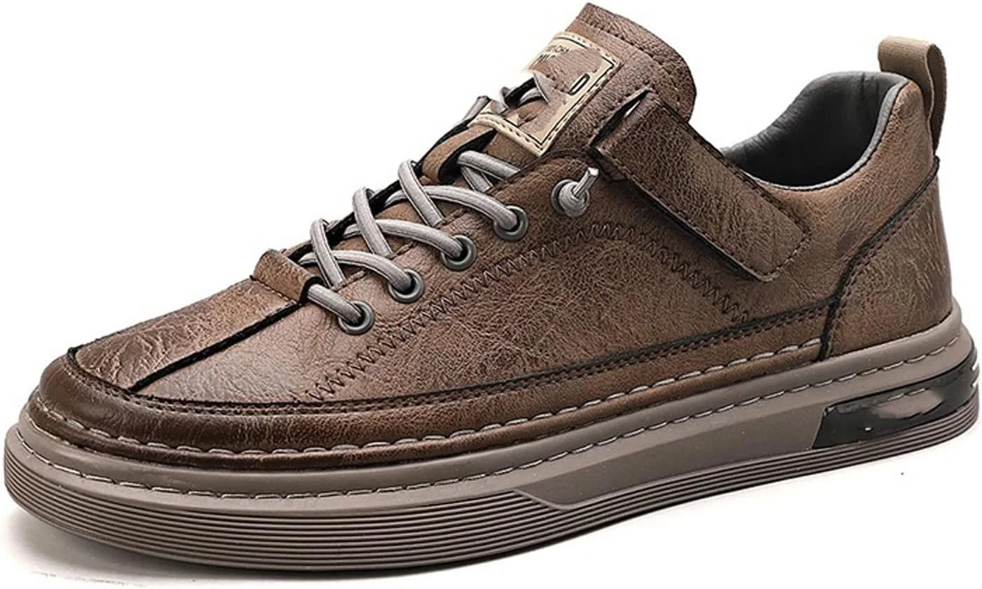 کفش کتانی مردانه AUEMNUR، کفش های کتانی غیر رسمی مردانه، بند دار، کفش ورزشی دویدن مردانه، کفش تخت کلاسیک چرمی مردانه (قهوه ای، 43) کفش کتانی مردانه AUEMNUR، کفش های کتانی غیر رسمی مردانه، بند دار، کفش ورزشی دویدن مردانه، کفش تخت کلاسیک چرمی مردانه (قهوه ای، 43)