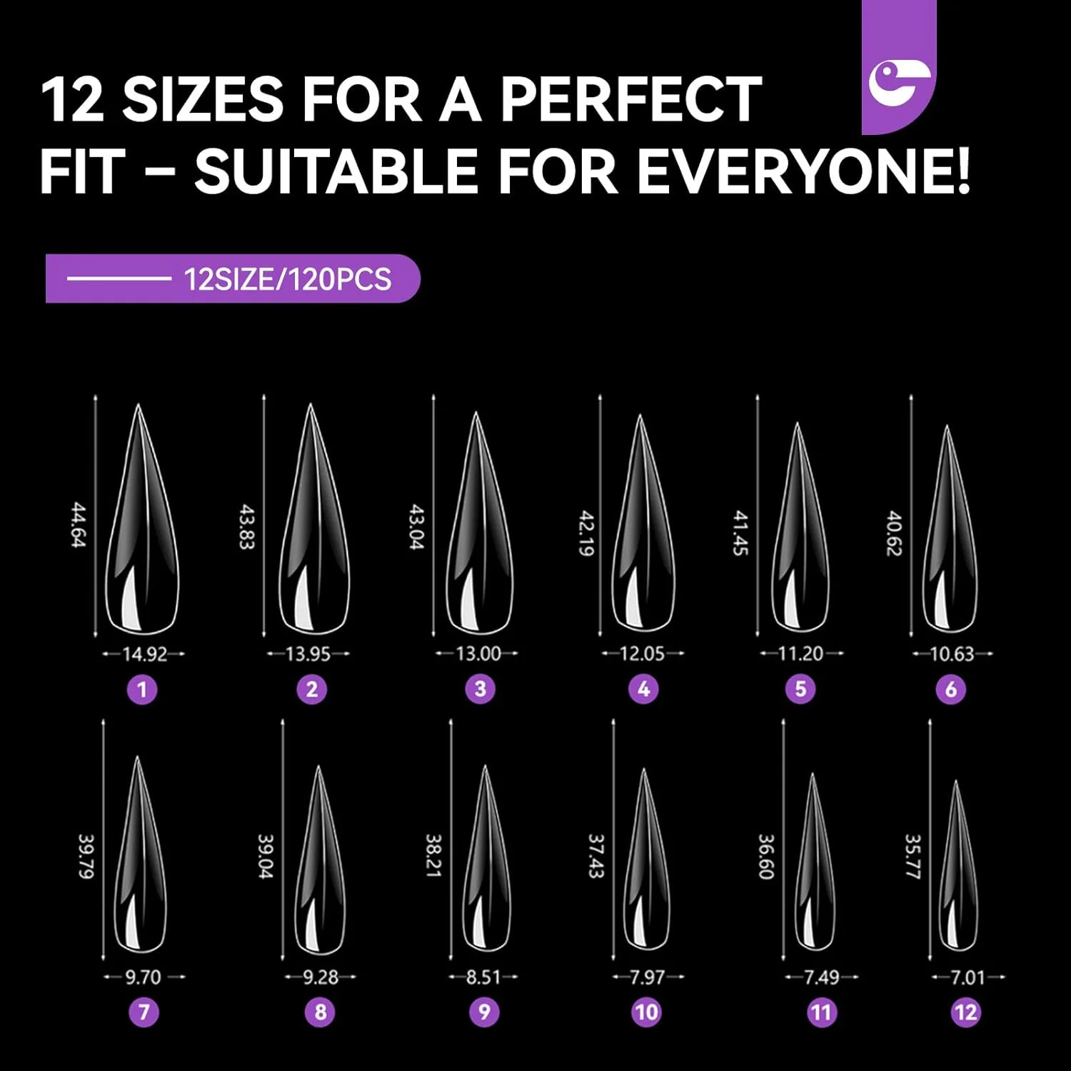 قالب های دوگانه ژلیک EC Cat برای کاشت ناخن: 120 عدد قالب رنگی ناخن، 12 سایز قالب ناخن برای بیلدر ژل، قالب های نیمه مات برای طراحی هنری ناخن، مناسب سالن و استفاده شخصی