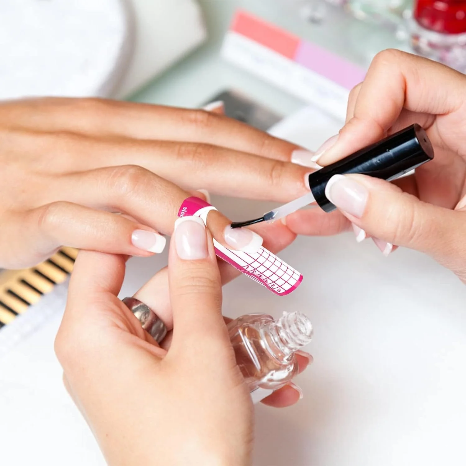 گنافوتو 100 عدد فرم کاغذی ناخن، برچسب های خود چسب اکستنشن ناخن، شابلون های مدل سازی ناخن برای اکستنشن ناخن های ژلی (A)