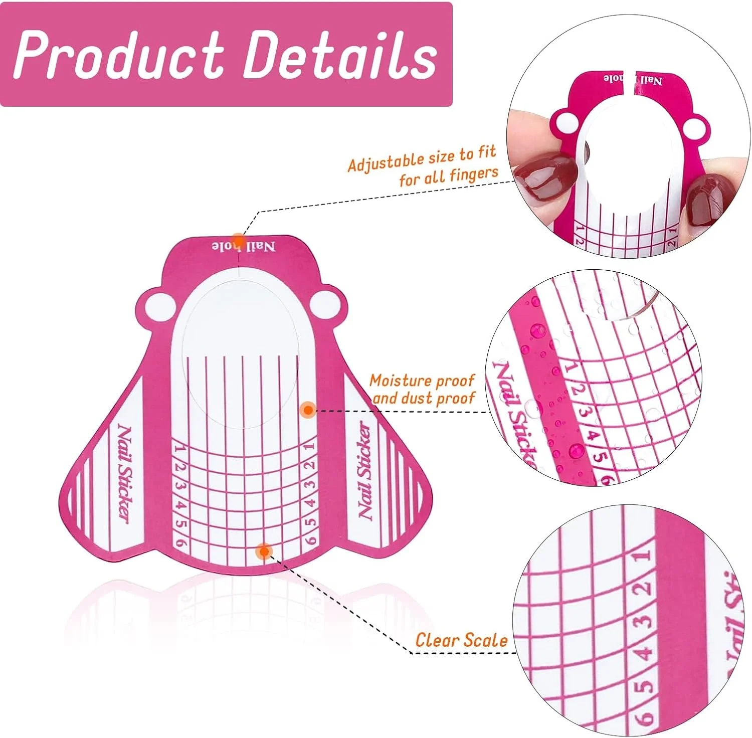 گنافوتو 100 عدد فرم کاغذی ناخن، برچسب های خود چسب اکستنشن ناخن، شابلون های مدل سازی ناخن برای اکستنشن ناخن های ژلی (A)