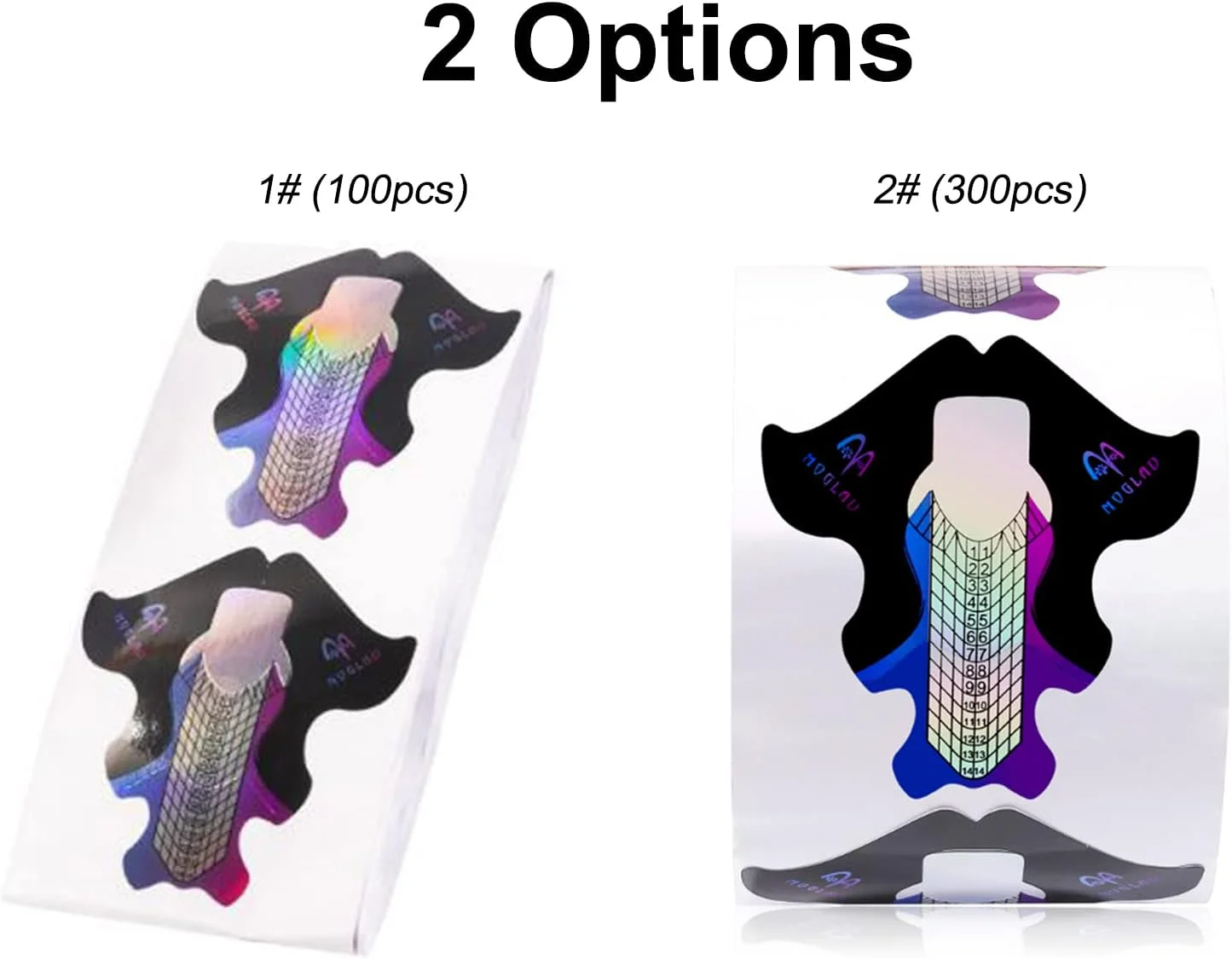 فاوونو 300 عدد فرم ناخن، راهنمای نوک ناخن، استیکر، چسب ضد گرد و غبار، کاغذ فرم اکستنشن ناخن، ابزار ناخن