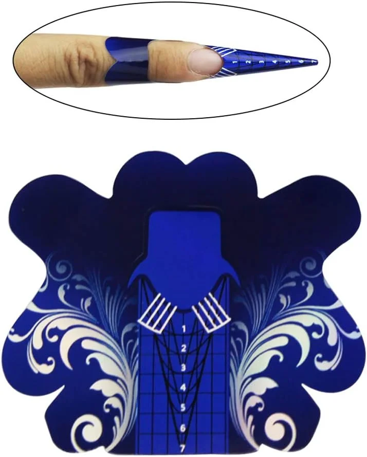 فرم ناخن استیلتو FingerAngel، 500 عددی، مناسب کاشت ناخن اکریلیک، ژل UV و طراحی ناخن، برچسب خودچسب