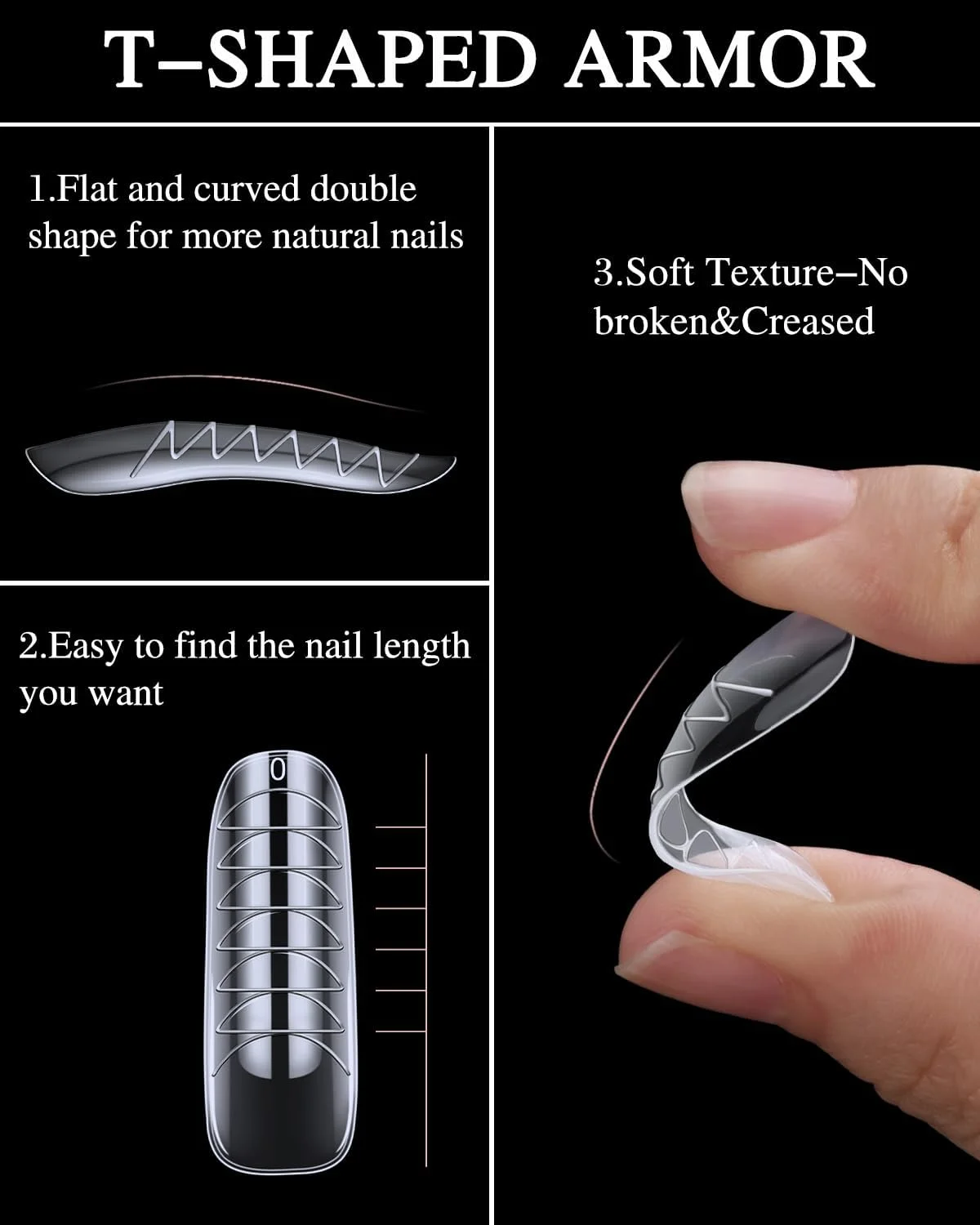 144 عدد قالب ناخن، قالب های دوگانه ژل اکستنشن پلی سایز MORGLES 2، اکستنشن ناخن تابوتی با قالب های شکل استیلتو، 10 عدد گیره با سوهان برای خانه و سالن