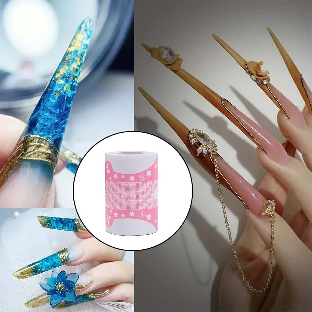 50 عدد قالب ناخن، راهنمای دقیق خودچسب برای طراحی و کاشت ناخن با طول و شماره