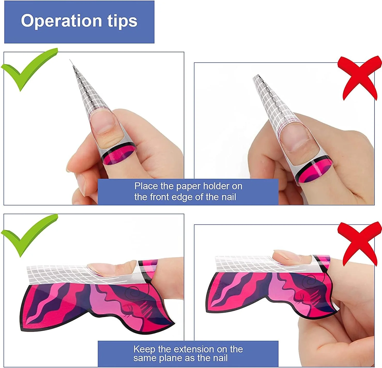 الکدون 100 عدد فرم ناخن ژلی چسبی پروانه ای شکل اکریلیک برای ابزار DIY، استیکرهای راهنمای فرم ژل UV (Papilionac)