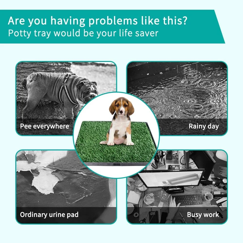 پد چمن سگ با سینی 35"X22.6" - پد آموزش دستشویی چمن مصنوعی داخلی/خارجی برای توله سگ ها، جعبه بستر سگ قابل حمل برای بالکن/پاسیو، پد ادرار قابل شستشو و استفاده مجدد و چمن مصنوعی برای سگ ها پد چمن سگ با سینی 35"X22.6" - پد آموزش دستشویی چمن مصنوعی داخلی/خارجی برای توله سگ ها، جعبه بستر سگ قابل حمل برای بالکن/پاسیو، پد ادرار قابل شستشو و استفاده مجدد و چمن مصنوعی برای سگ ها