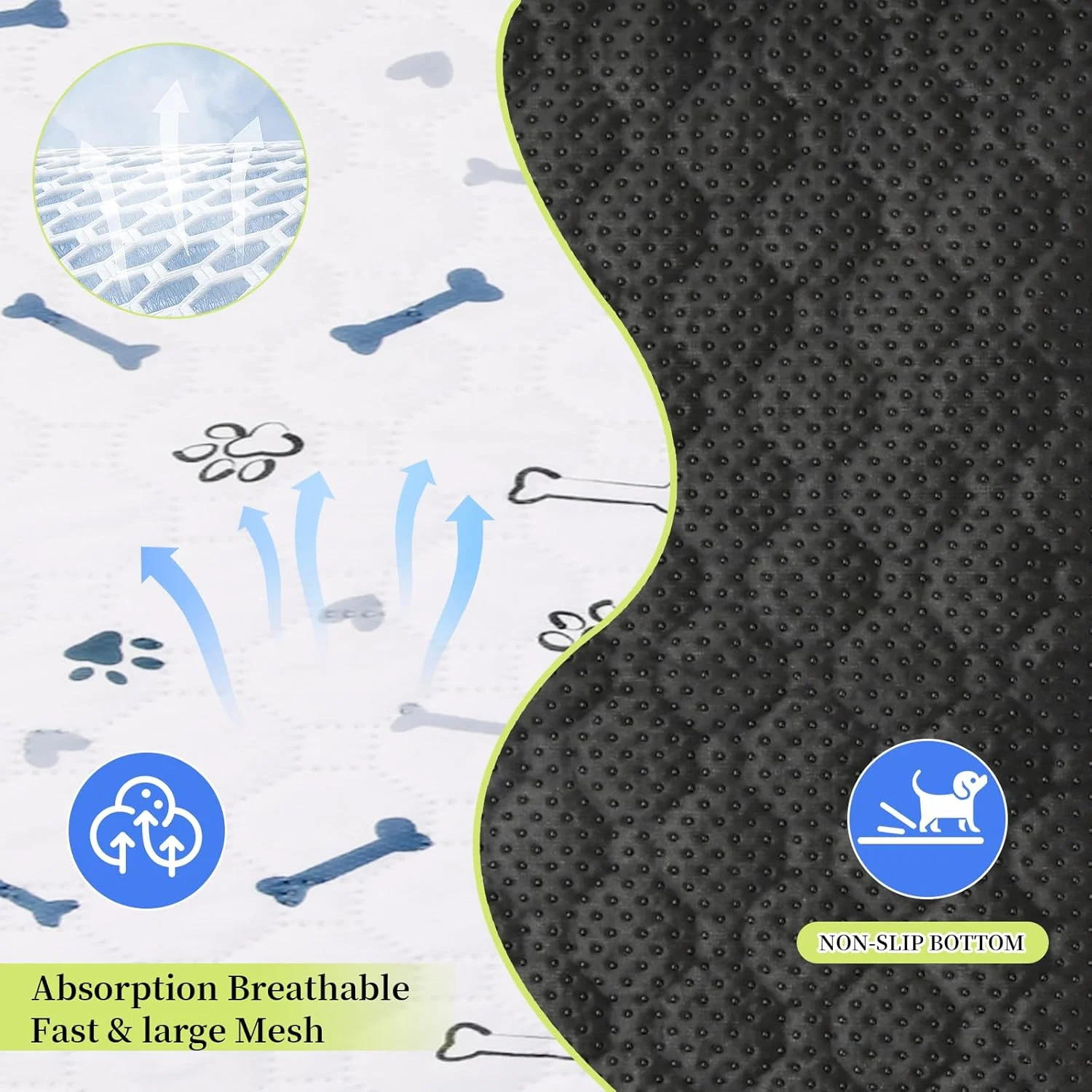 پدهای سگ قابل شستشو Wisebom، بسته 2 عددی، 50 در 70 سانتی متر، زیراندازهای جاذب قابل استفاده مجدد، پدهای ادرار حیوانات خانگی ضد لغزش و ضد آب برای گربه ها، سگ ها و خرگوش ها پدهای سگ قابل شستشو Wisebom، بسته 2 عددی، 50 در 70 سانتی متر، زیراندازهای جاذب قابل استفاده مجدد، پدهای ادرار حیوانات خانگی ضد لغزش و ضد آب برای گربه ها، سگ ها و خرگوش ها