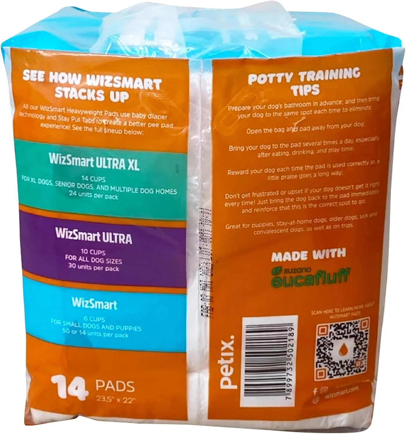 پدهای آموزشی سگ و توله سگ WizSmart All Day Dry Premium، ساخته شده با پوشک های بچه بازیافتی استفاده نشده و مواد سازگار با محیط زیست، فوق العاده جاذب 5 پیمانه، 14 عددی پدهای آموزشی سگ و توله سگ WizSmart All Day Dry Premium، ساخته شده با پوشک های بچه بازیافتی استفاده نشده و مواد سازگار با محیط زیست، فوق العاده جاذب 5 پیمانه، 14 عددی