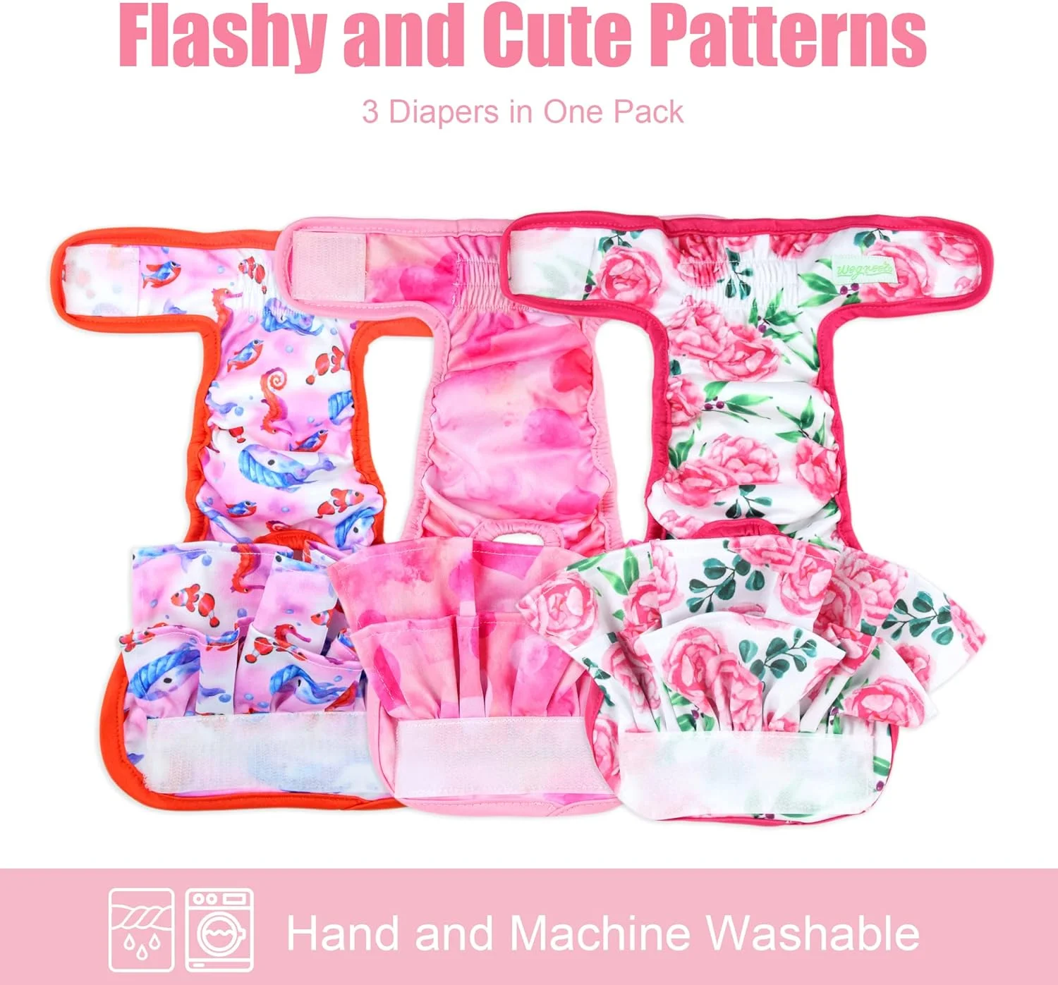 پوشک سگ ماده قابل شستشو ویگریکو (بسته 3 عددی)، پوشک سگ بسیار جاذب برای سگ های ماده در دوران فحلی، قاعدگی، بی اختیاری ادرار یا ادرار هیجانی (اقیانوس گل ها، متوسط) پوشک سگ ماده قابل شستشو ویگریکو (بسته 3 عددی)، پوشک سگ بسیار جاذب برای سگ های ماده در دوران فحلی، قاعدگی، بی اختیاری ادرار یا ادرار هیجانی (اقیانوس گل ها، متوسط)