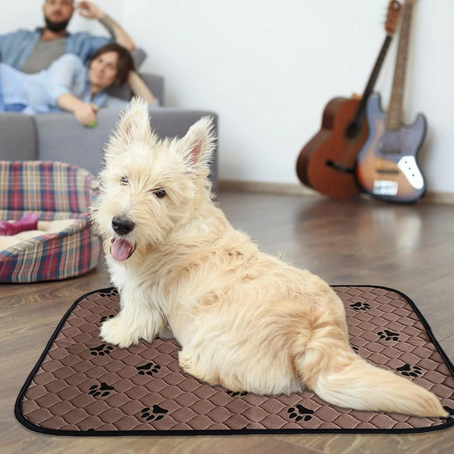 پد ضد آب سگ، پدهای قابل شستشوی ضد لغزش توله سگ، بسیار جاذب، پدهای توله سگ قابل استفاده مجدد | پد تخت حیوانات خانگی ضد آب جهانی برای گربه ها، بچه گربه ها، سگ ها و توله سگ ها