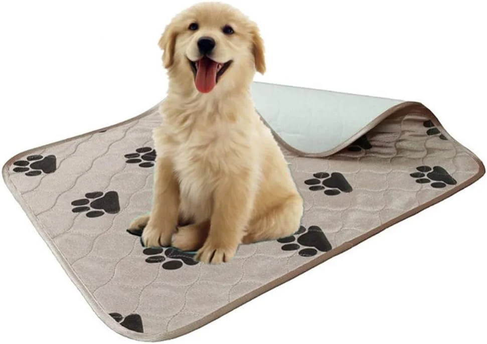 پد ادرار سگ ضد آب و قابل استفاده مجدد، پد آموزشی سگ قابل شستشو، زیرانداز آموزش حیوانات خانگی، قهوه ای روشن 80 * 90 سانتی متر-A2_M