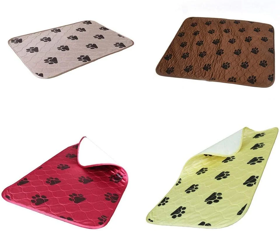 پد ادرار سگ ضد آب و قابل استفاده مجدد، پد آموزشی سگ قابل شستشو، زیرانداز آموزش حیوانات خانگی، قهوه ای روشن 80 * 90 سانتی متر-A1_S