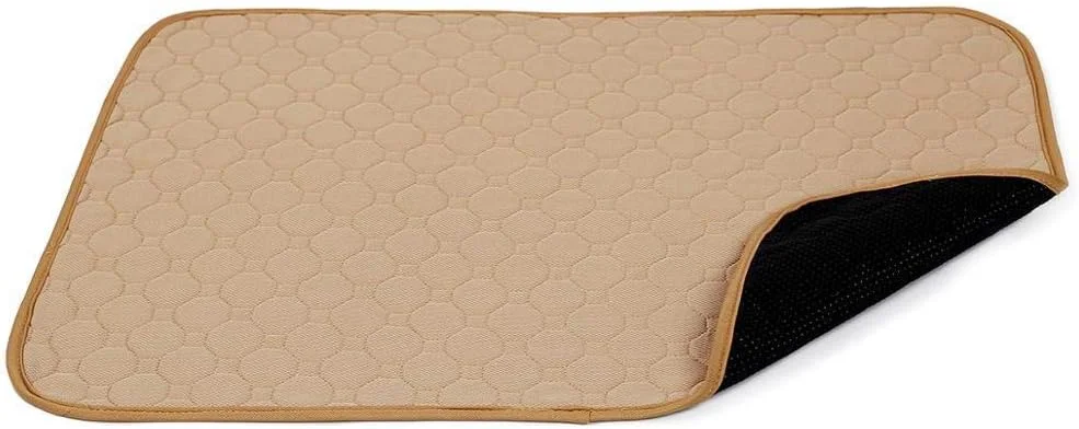 پد ادرار ضد آب حیوانات خانگی، پد آموزشی قابل شستشو برای توله سگ، پوشک سگ قابل استفاده مجدد و فوق العاده جاذب برای سگ های کوچک و بزرگ، زیرانداز ضد لغزش سگ - بژ - M - 67x50 سانتی متر