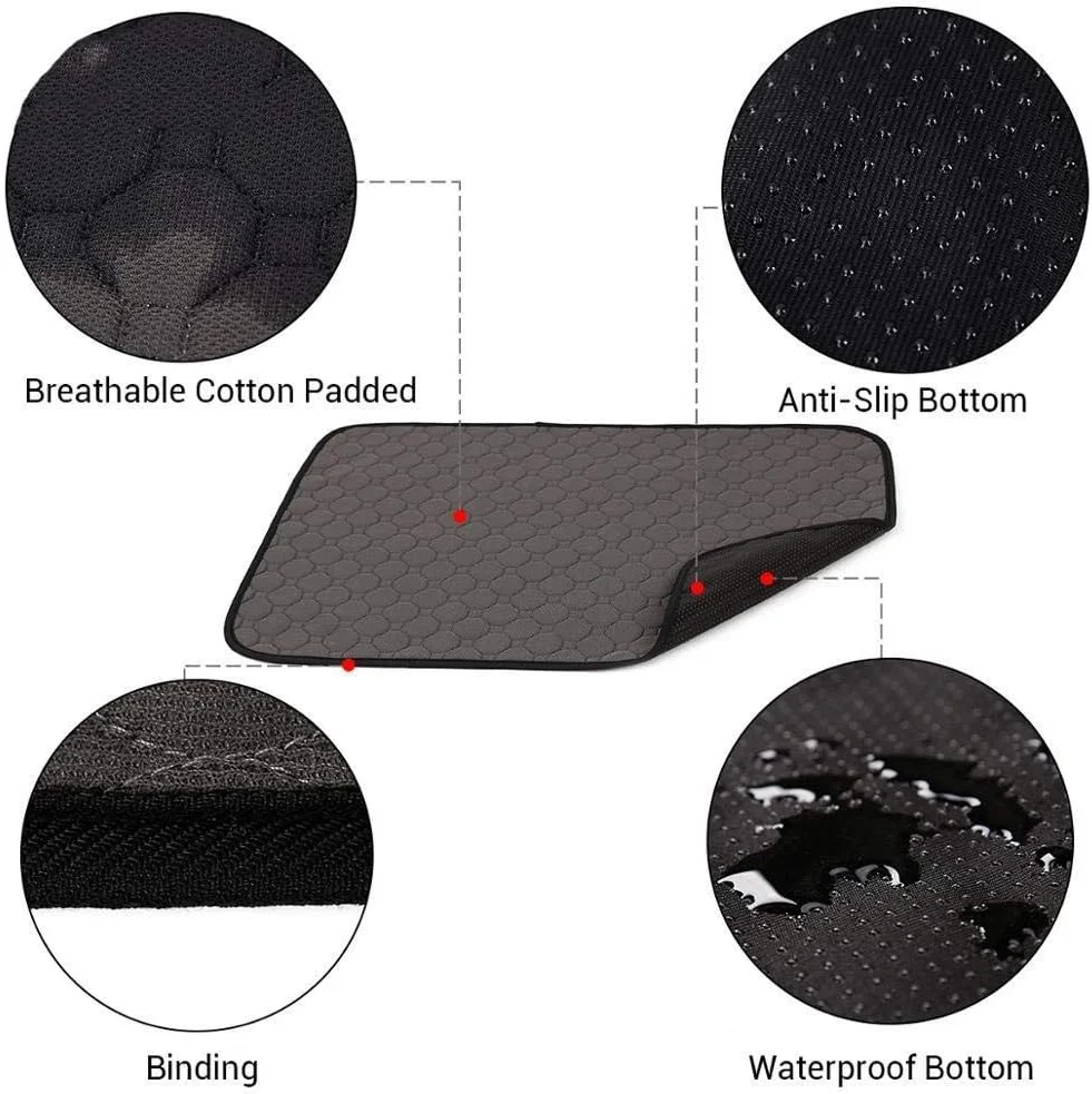پد ادرار ضد آب حیوانات خانگی، پد آموزشی قابل شستشو برای توله سگ، پوشک سگ قابل استفاده مجدد و فوق العاده جاذب برای سگ های کوچک و بزرگ، زیرانداز ضد لغزش سگ - بژ_S_60x45cm