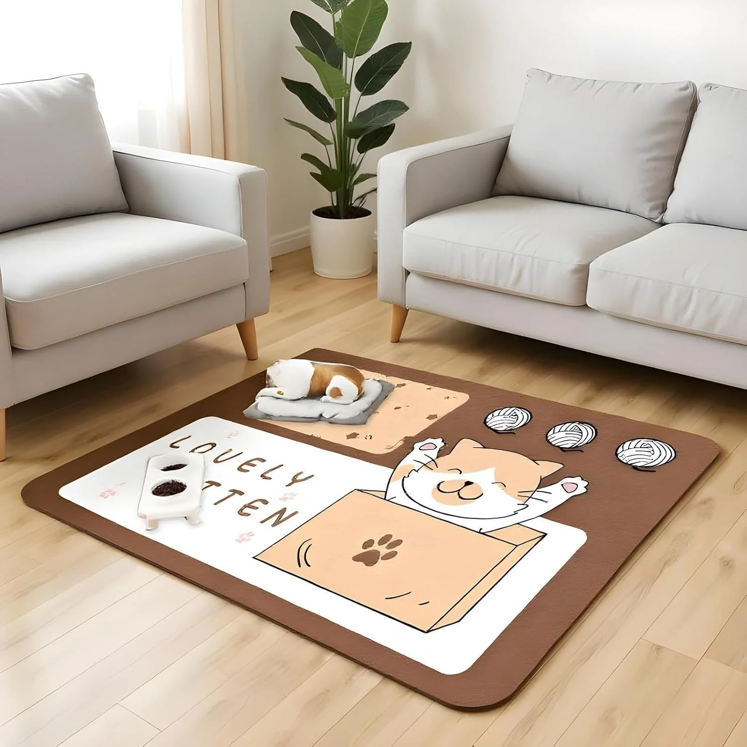 پد سگ ضد آب برای کف | پد ضد لغزش حیوانات خانگی، محافظ جاذب ضد لغزش پد ادرار برای آموزش دستشویی توله سگ، ظرف غذا و آب