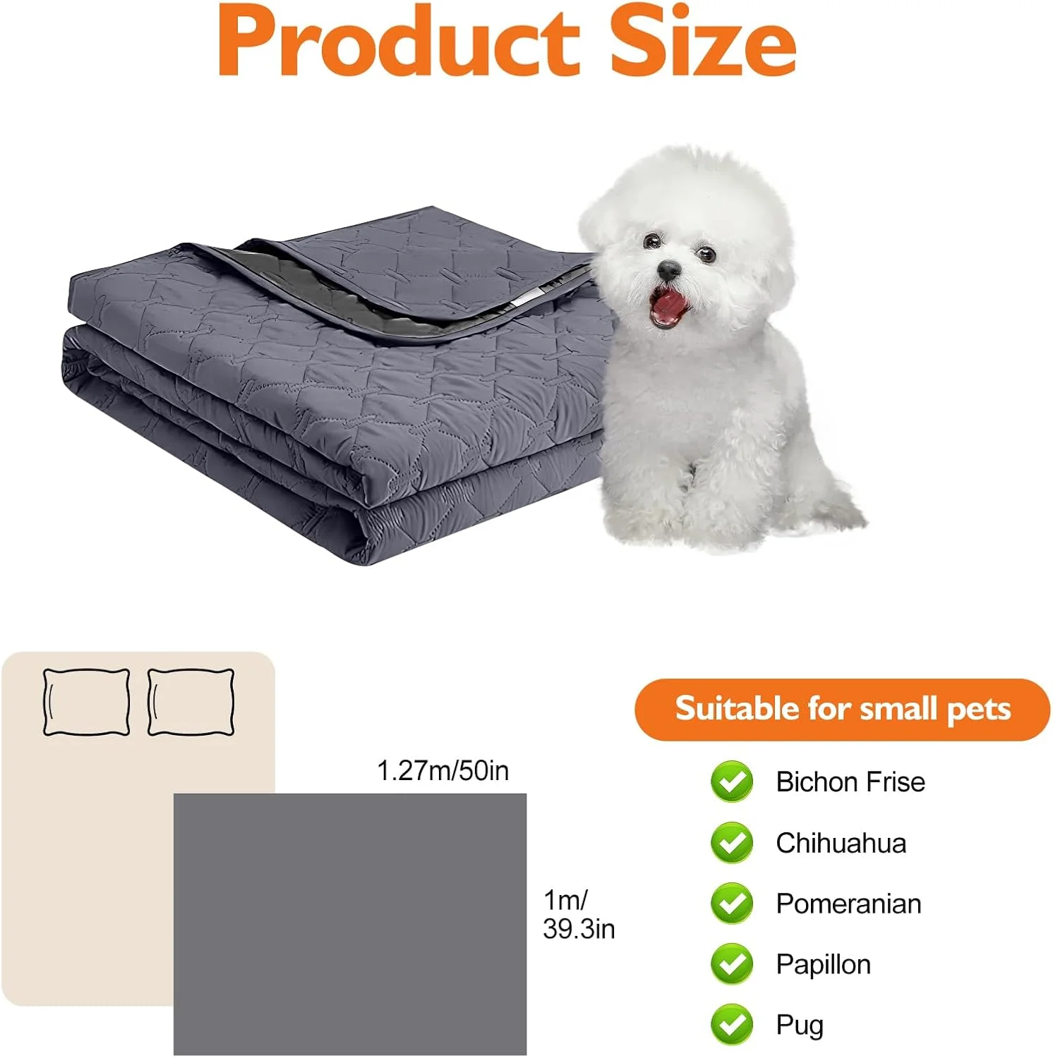 پتوی ضد آب سگ / پتوی گربه، زیرانداز مقاوم سگ به عنوان محافظ برای مبل و تخت، پتوی بزرگ ضد لغزش سگ برای سگ ها و گربه ها (خاکستری تیره، S)
