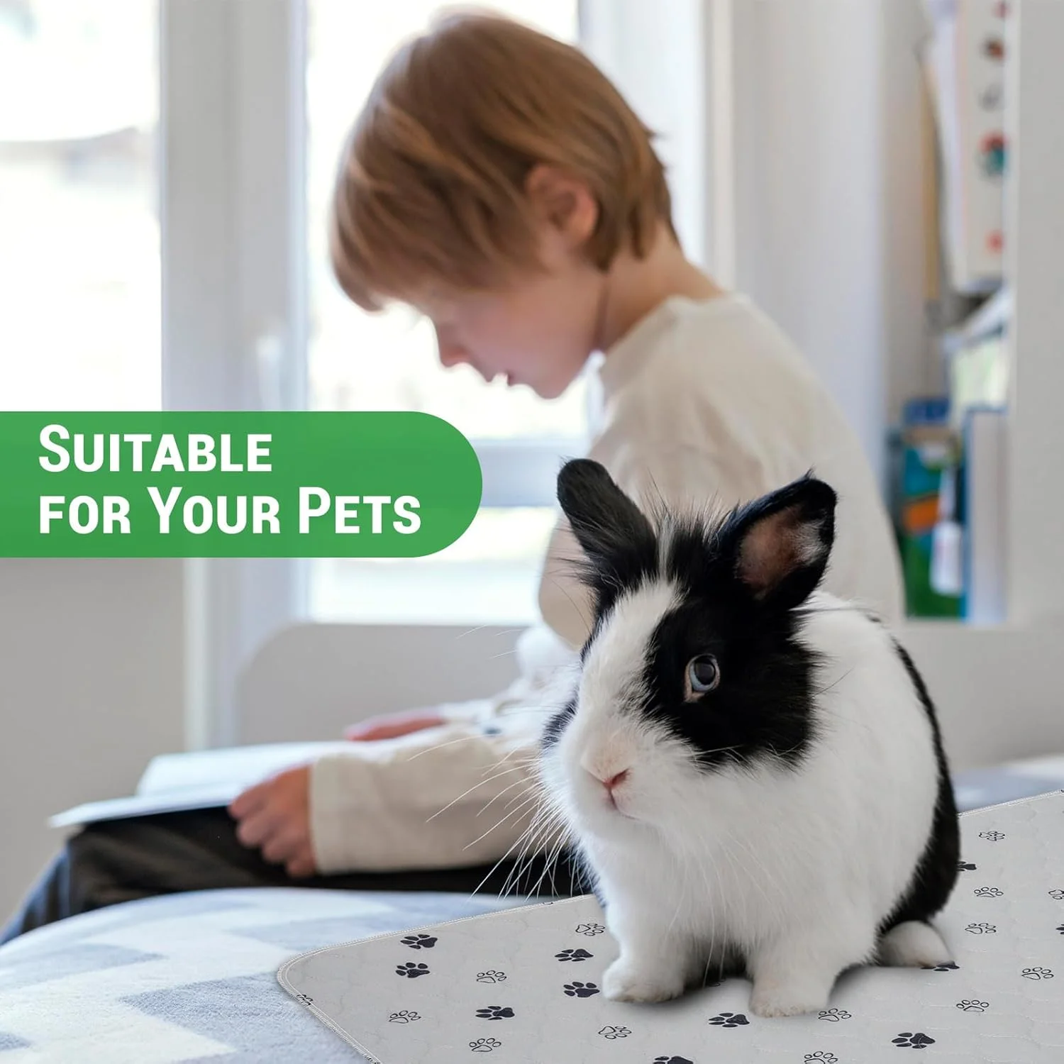 پدهای آموزشی ادرار ضد آب و قابل استفاده مجدد سگ و حیوانات خانگی GOGREEN، پد ادرار قابل شستشو برای آموزش دستشویی با زیره ضد نشت (2 عدد، 60x90 سانتی متر)