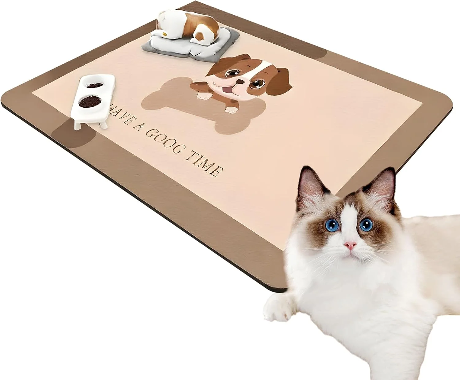 پد زیرانداز حیوانات خانگی ضد آب | پد ضد لغزش حیوانات خانگی، زیرانداز جاذب ضد لغزش برای کاسه آب توله سگ و آموزش دستشویی بچه گربه