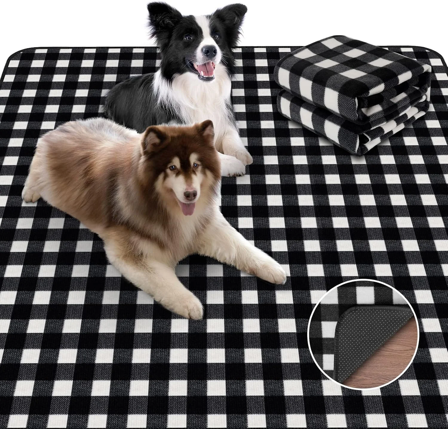 پدهای ادرار قابل استفاده مجدد برای سگ، بسیار بزرگ، پد ادرار سگ قابل شستشو 182x182، پد زایمان سگ ضد آب، تشک کف ضد آب بسیار جاذب با پشتی ضد لغزش برای آموزش، بی اختیاری، آموزش دستشویی