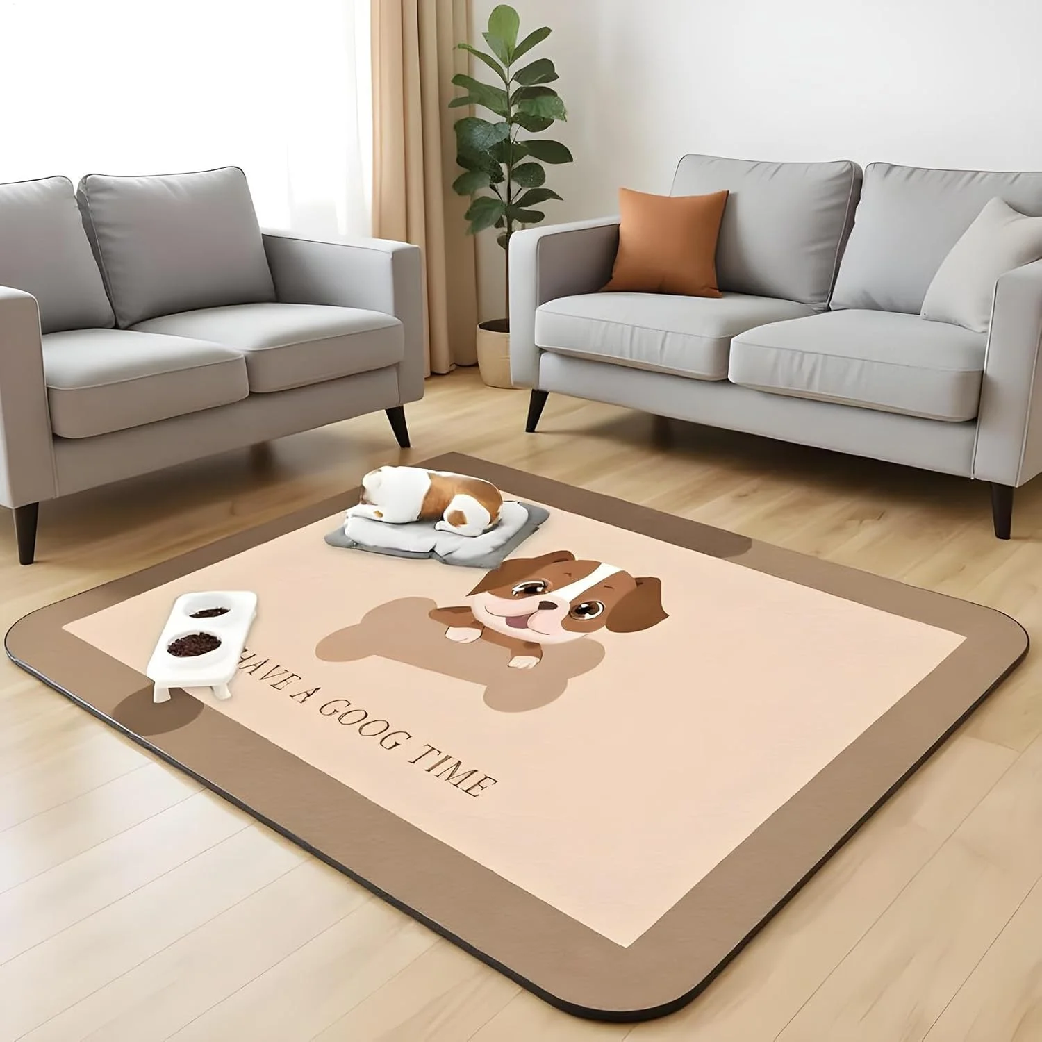پد زیرانداز حیوانات خانگی ضد آب | پد ضد لغزش حیوانات خانگی، زیرانداز جاذب ضد لغزش برای کاسه آب توله سگ و آموزش دستشویی بچه گربه