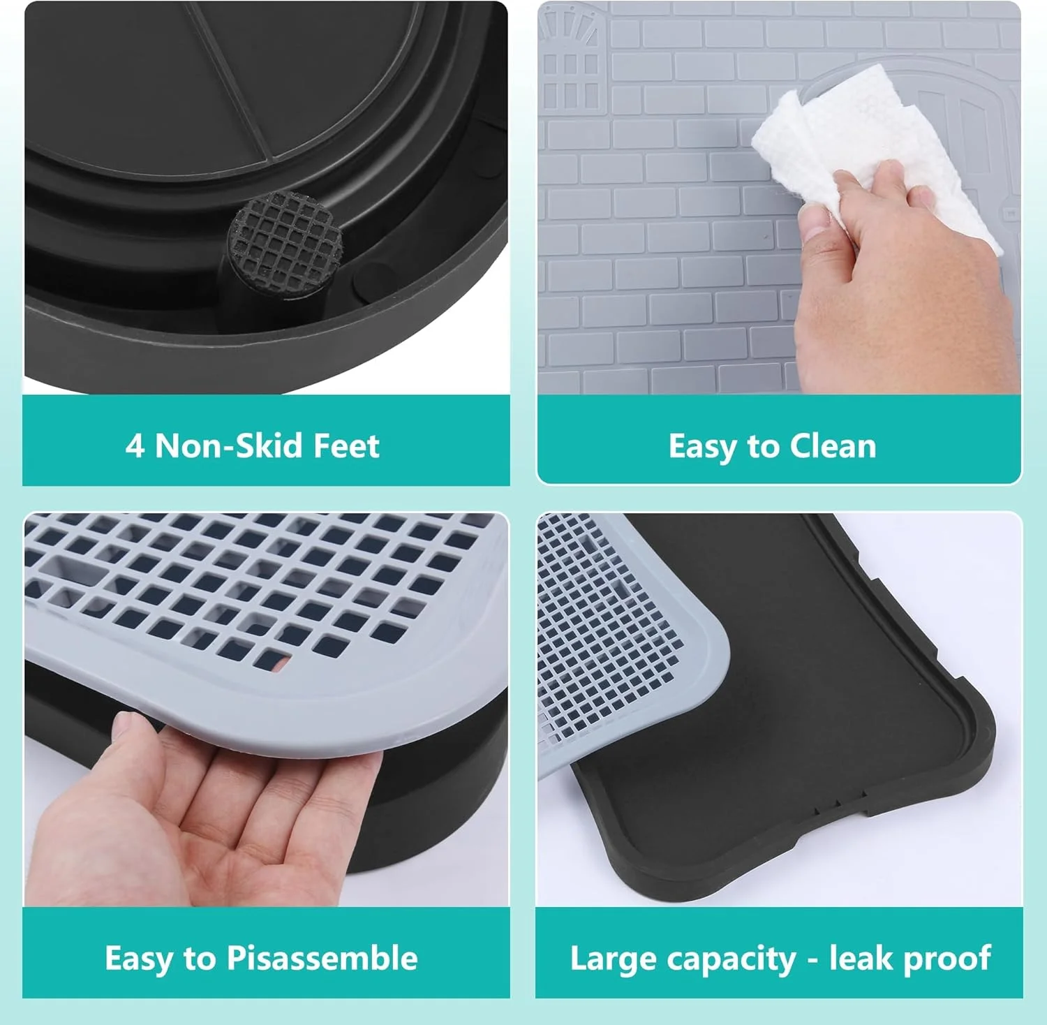 سینی نگهدارنده پد ادرار سگ با محافظ پاشش، ضد آب و ضد لغزش، مناسب برای آموزش ادرار توله سگ، سگ های کوچک و متوسط، تمیز کردن آسان، ایستگاه ادرار سگ در داخل و خارج از خانه سینی نگهدارنده پد ادرار سگ با محافظ پاشش، ضد آب و ضد لغزش، مناسب برای آموزش ادرار توله سگ، سگ های کوچک و متوسط، تمیز کردن آسان، ایستگاه ادرار سگ در داخل و خارج از خانه