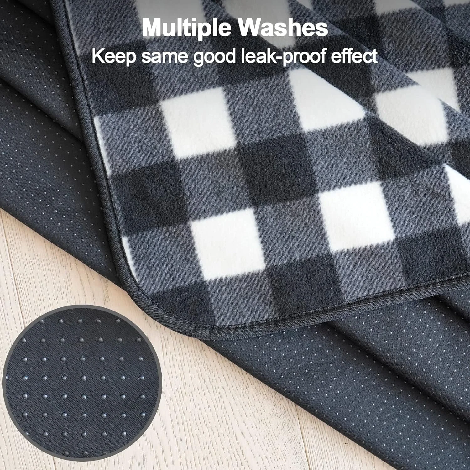 پدهای ادرار قابل استفاده مجدد برای سگ، بسیار بزرگ، پد ادرار سگ قابل شستشو 182x182، پد زایمان سگ ضد آب، تشک کف ضد آب بسیار جاذب با پشتی ضد لغزش برای آموزش، بی اختیاری، آموزش دستشویی