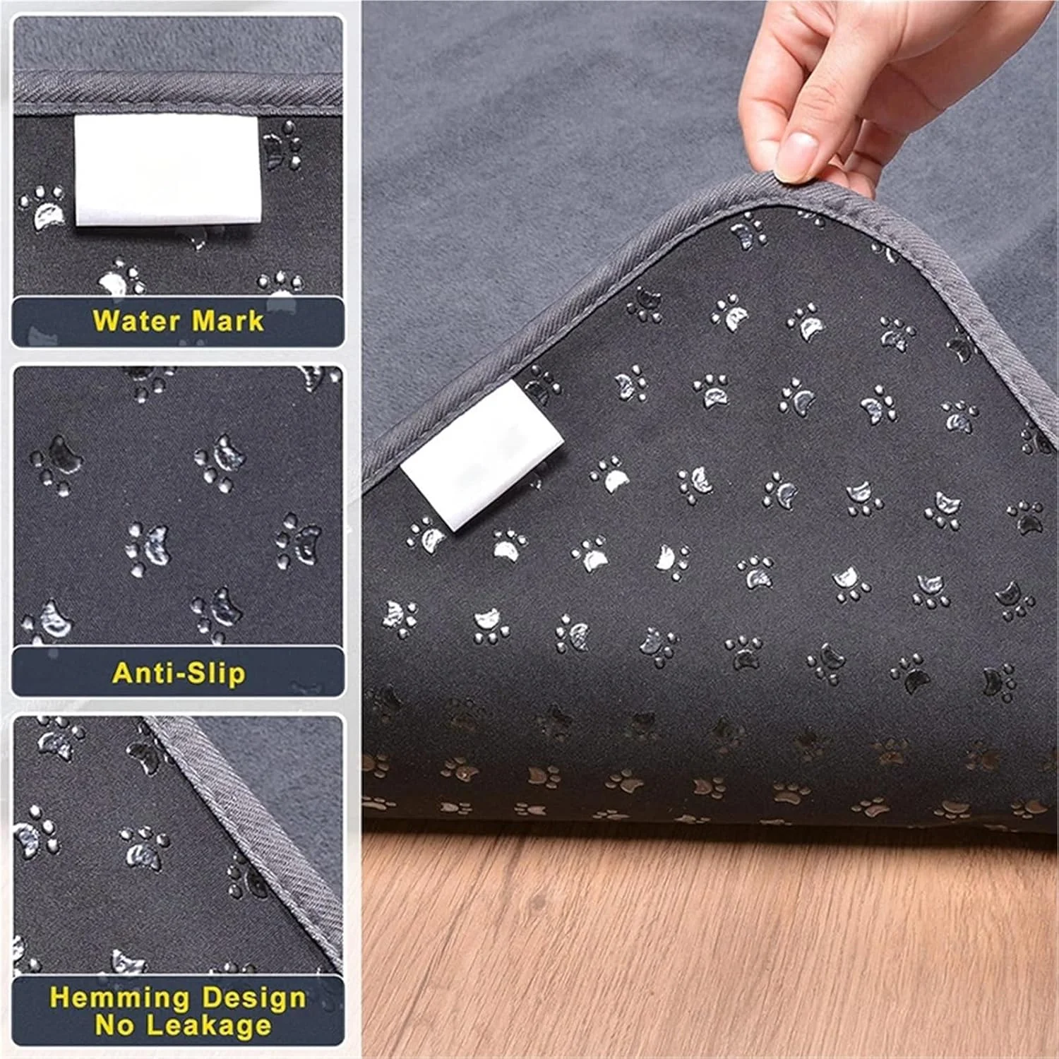 پد ادرار شوی سگ، ضد آب برای پتو، طرح پنجه سگ، قابل استفاده مجدد، جاذب سریع، تشک تخت سگ، پد بزرگ اضافی، فرش برای خواب حیوانات خانگی، نرم، 1 عدد (130-165 سانتی متر)