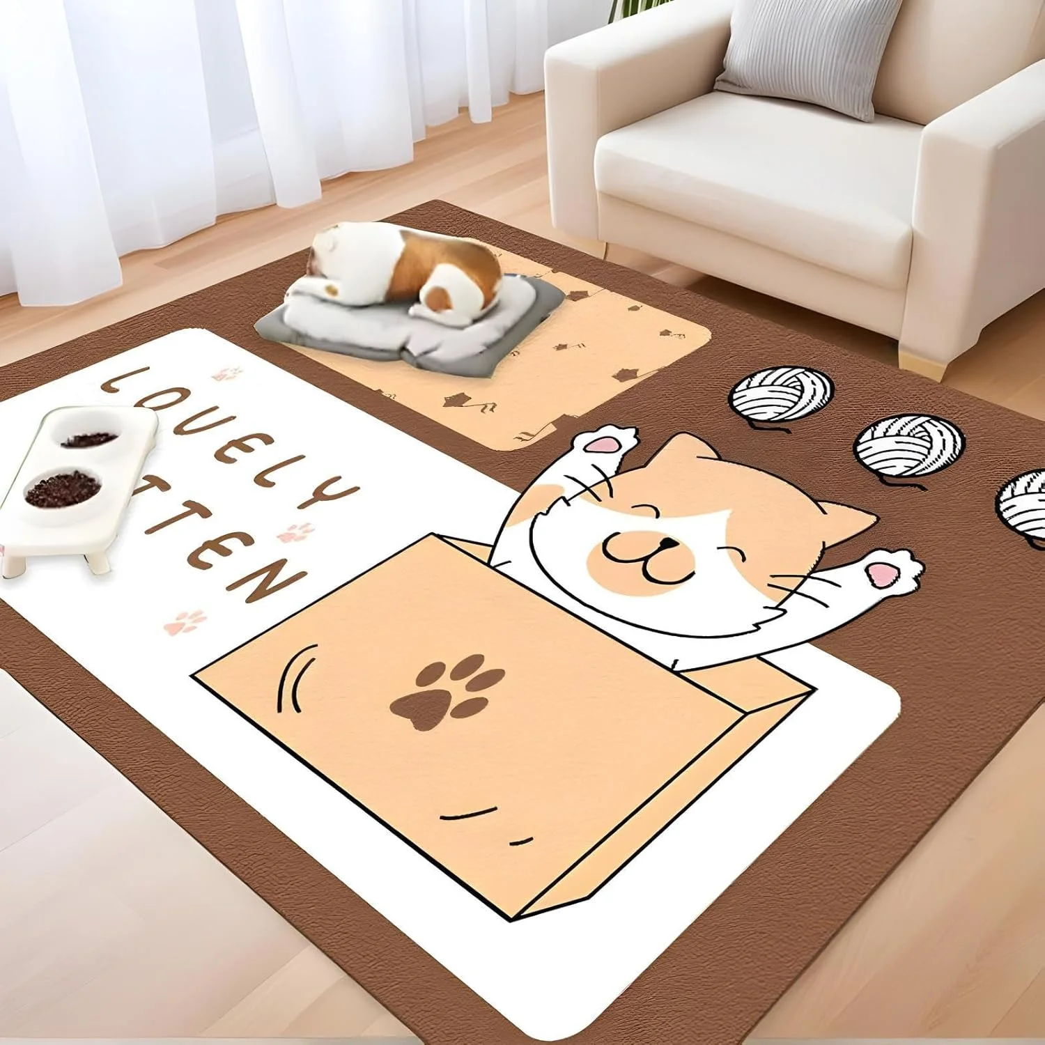 پد زیرانداز ضد آب حیوانات خانگی، پد ضد آب حیوانات خانگی، محافظ ضد لغزش و جاذب ادرار برای آموزش ادرار توله سگ، ظرف غذا و آب