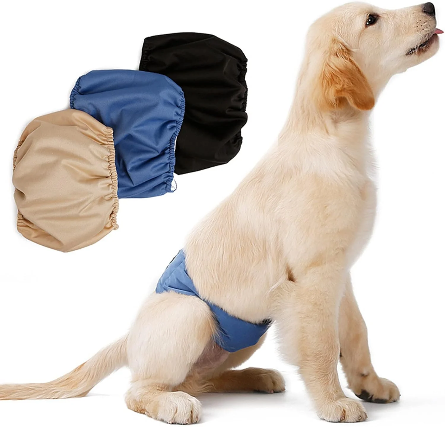 3 عدد پوشک سگ نر قابل شستشو، دورپیچ سگ ضد آب و جاذب با بند قلاب و حلقه قابل تنظیم، نوار شکمی قابل استفاده مجدد برای سگ های نر