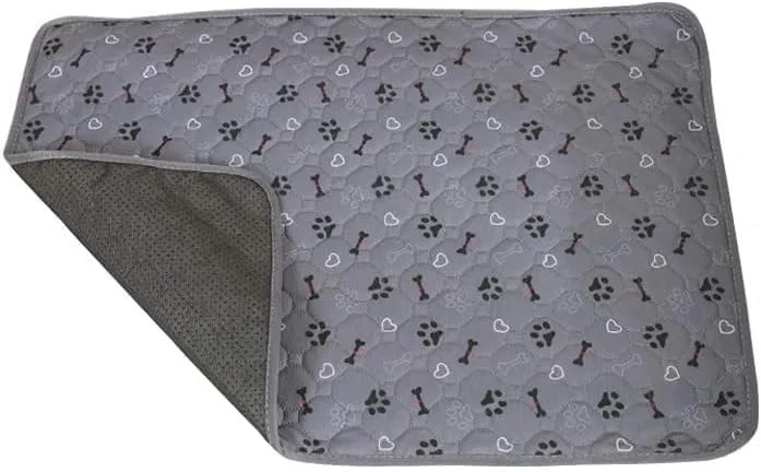 پدهای آموزشی سگ قابل شستشو، پدهای ادرار حیوانات خانگی قابل استفاده مجدد، طراحی لحافی ضد لغزش با طرح پنجه، خاکستری 50*70 سانتی متر
