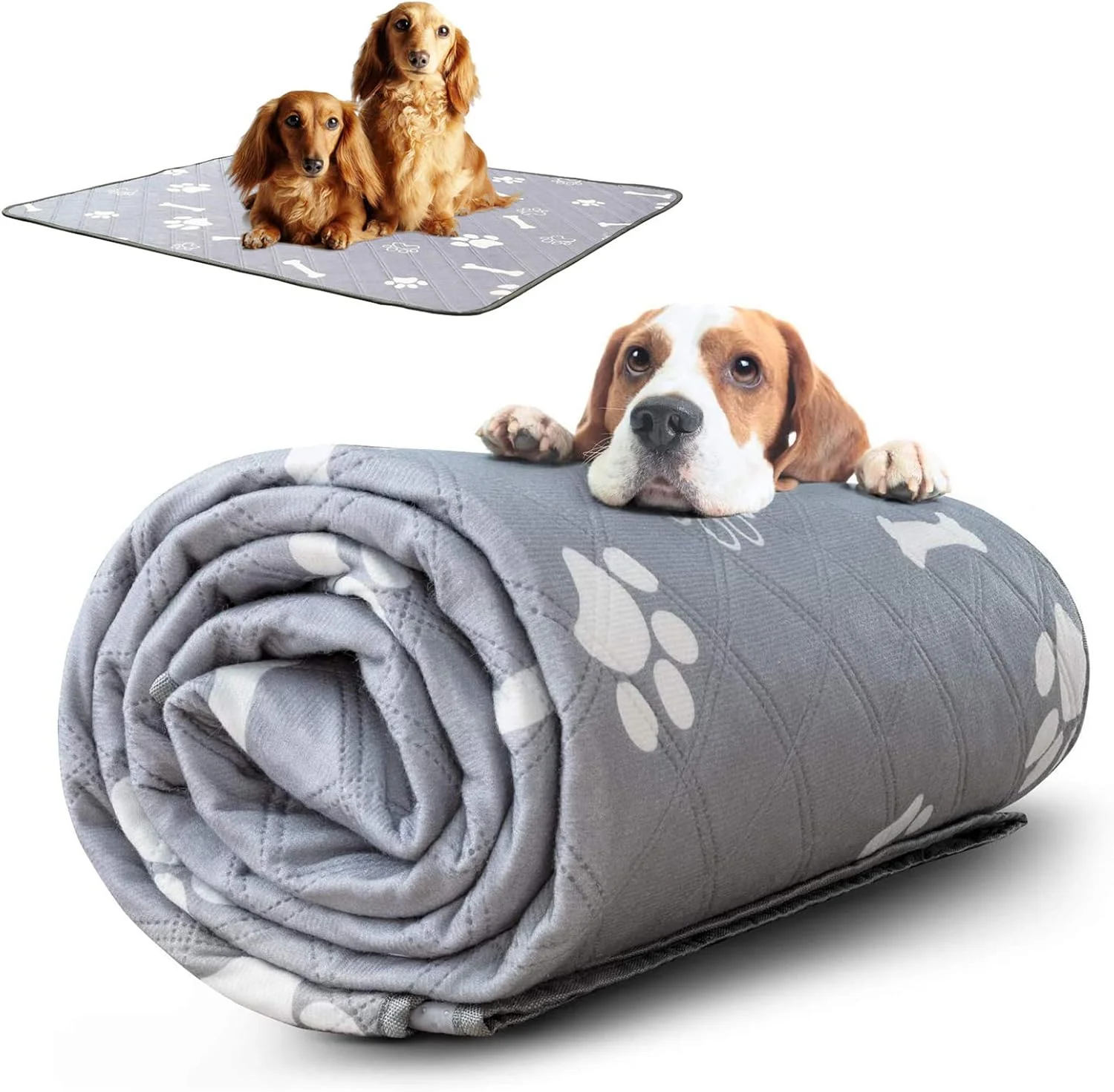 پد آموزشی ادرار سگ قابل شستشو، بسته 2 عددی، پد سگ قابل استفاده مجدد، تشک غیر لغزنده برای سگ با جذب عالی ادرار، پد ضد آب برای سگ، گربه، خرگوش، خوکچه هندی،