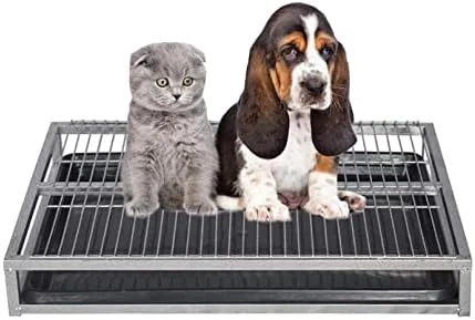 پد آموزشی قابل شستشوی سگ، پد ادرار قابل استفاده مجدد با سینی مشبک برای آموزش در داخل/خارج از خانه، راه حل ایده آل جعبه بستر برای حیوانات خانگی (54x37x8 سانتی متر)