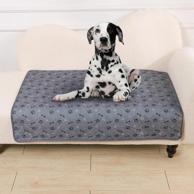 پدهای آموزشی سگ قابل شستشو، پدهای ادرار حیوانات خانگی قابل استفاده مجدد، طراحی لحافی ضد لغزش با طرح پنجه، خاکستری 50*70 سانتی متر