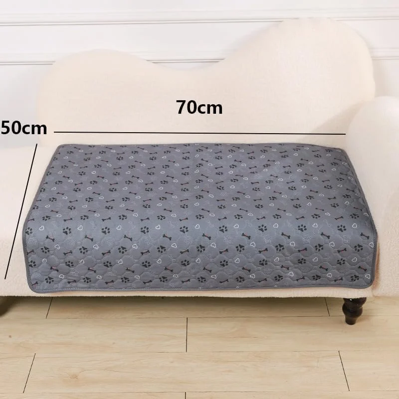 پدهای آموزشی سگ قابل شستشو، پدهای ادرار حیوانات خانگی قابل استفاده مجدد، طراحی لحافی ضد لغزش با طرح پنجه، خاکستری 50*70 سانتی متر