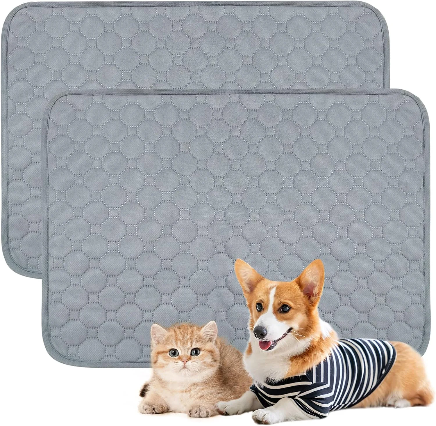 پک 2 عددی پد ادرار سگ قابل شستشو، پد آموزش سگ، 50 × 70 سانتی متر، پد سگ قابل شستشو، تشک فوق العاده جاذب ادرار سگ، ضد آب و ضد لغزش، برای آموزش سگ، کف، ماشین