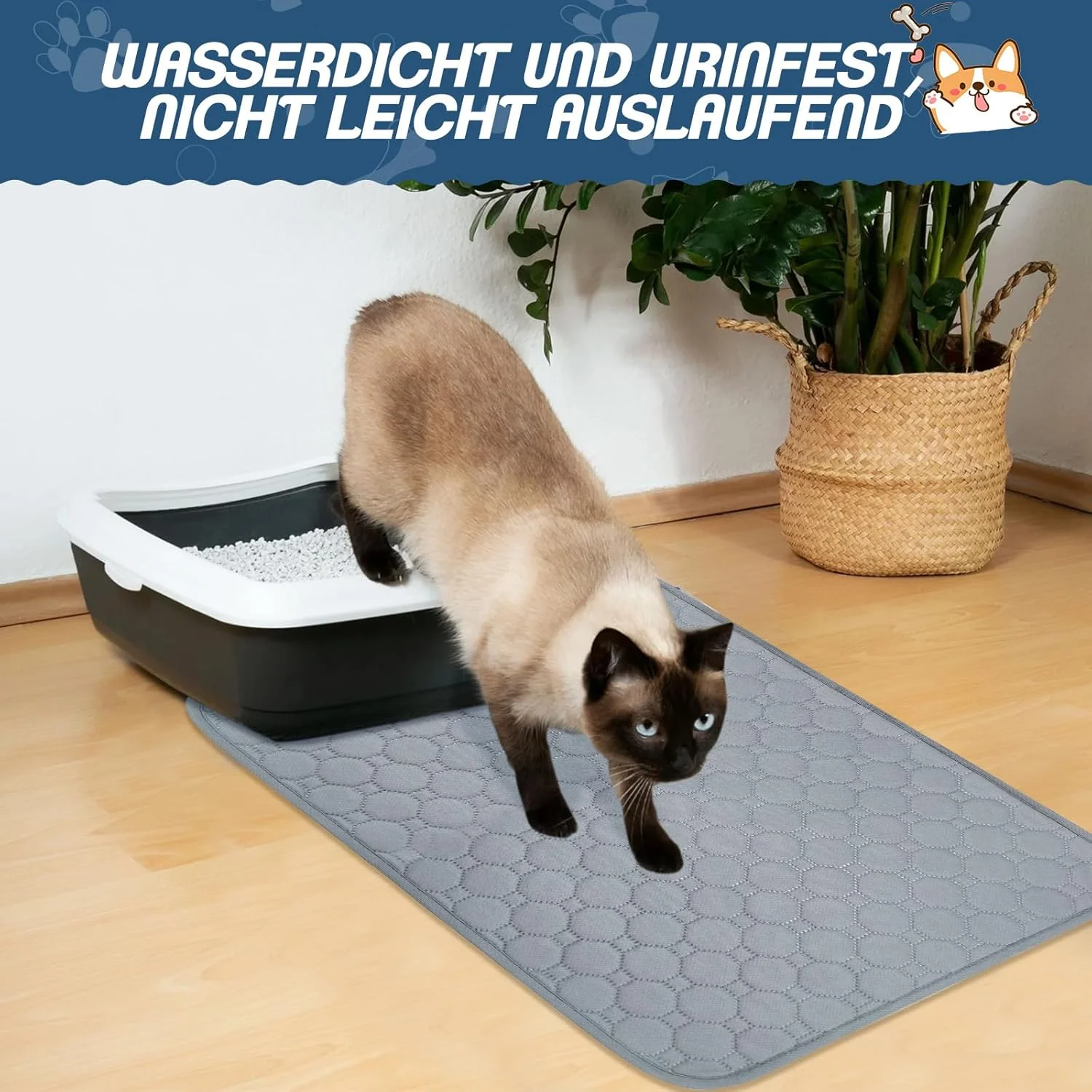 پک 2 عددی پد ادرار سگ قابل شستشو، پد آموزش سگ، 50 × 70 سانتی متر، پد سگ قابل شستشو، تشک فوق العاده جاذب ادرار سگ، ضد آب و ضد لغزش، برای آموزش سگ، کف، ماشین