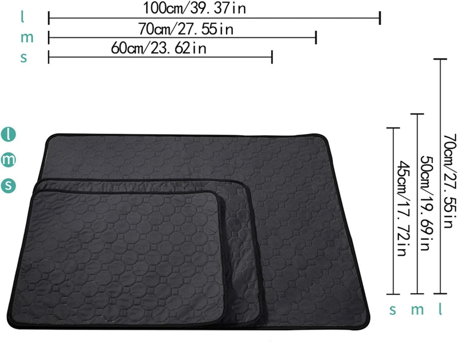 پدهای ادرار سگ قابل شستشو، پدهای زایمان قابل استفاده مجدد، زیرانداز ضد آب سگ، پدهای آموزش ادرار توله سگ ضد لغزش برای سگ، گربه، خرگوش، سایز L