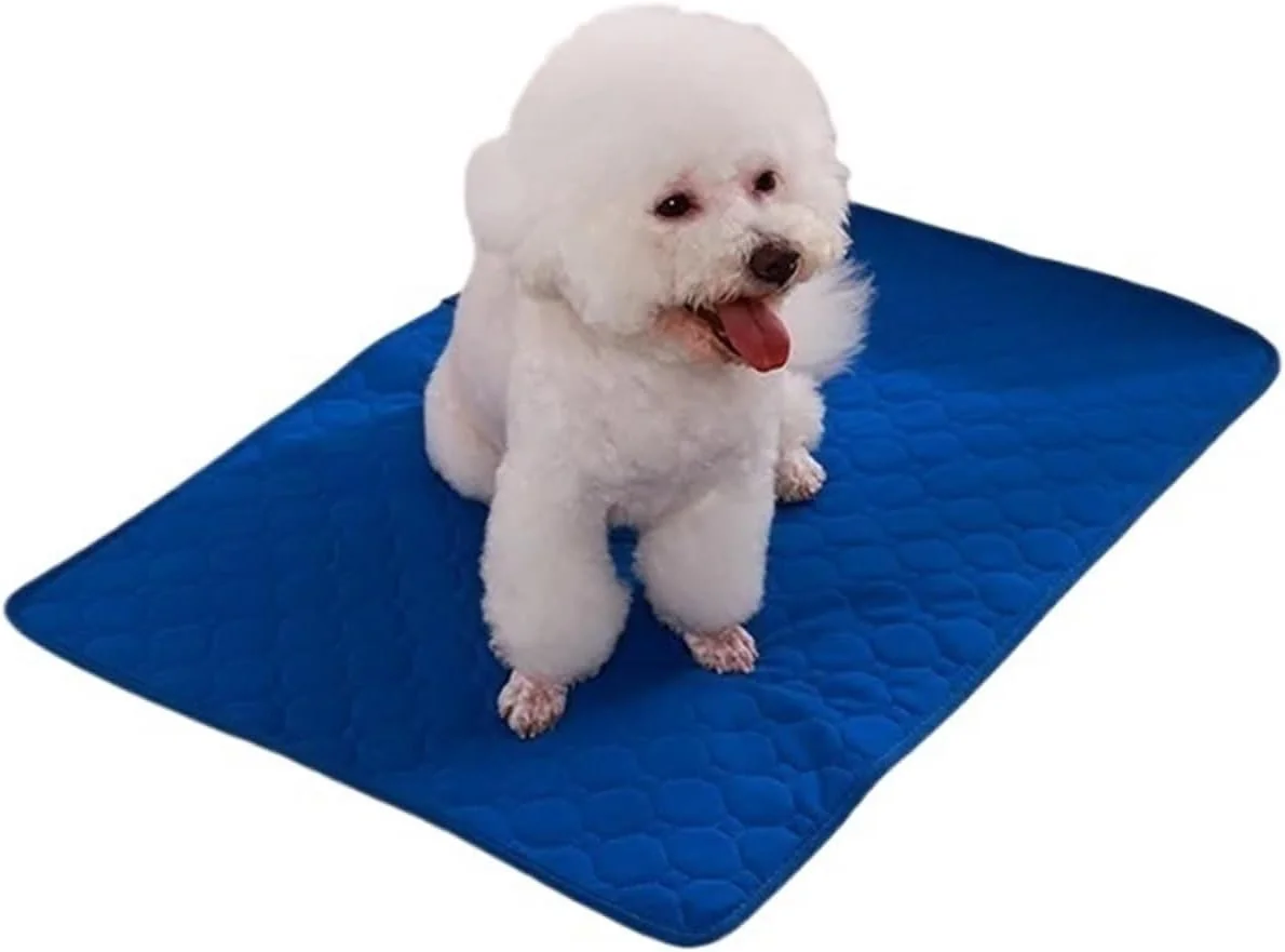 پد ادرار شوی سگ، تشک کهنه بچه قابل استفاده مجدد، تشک سگ، پد ادرار شوی سگ، ضد آب، پد آموزشی، تشک جاذب ادرار برای صندلی ماشین، کف، مبل (آبی، L 70X50CM)