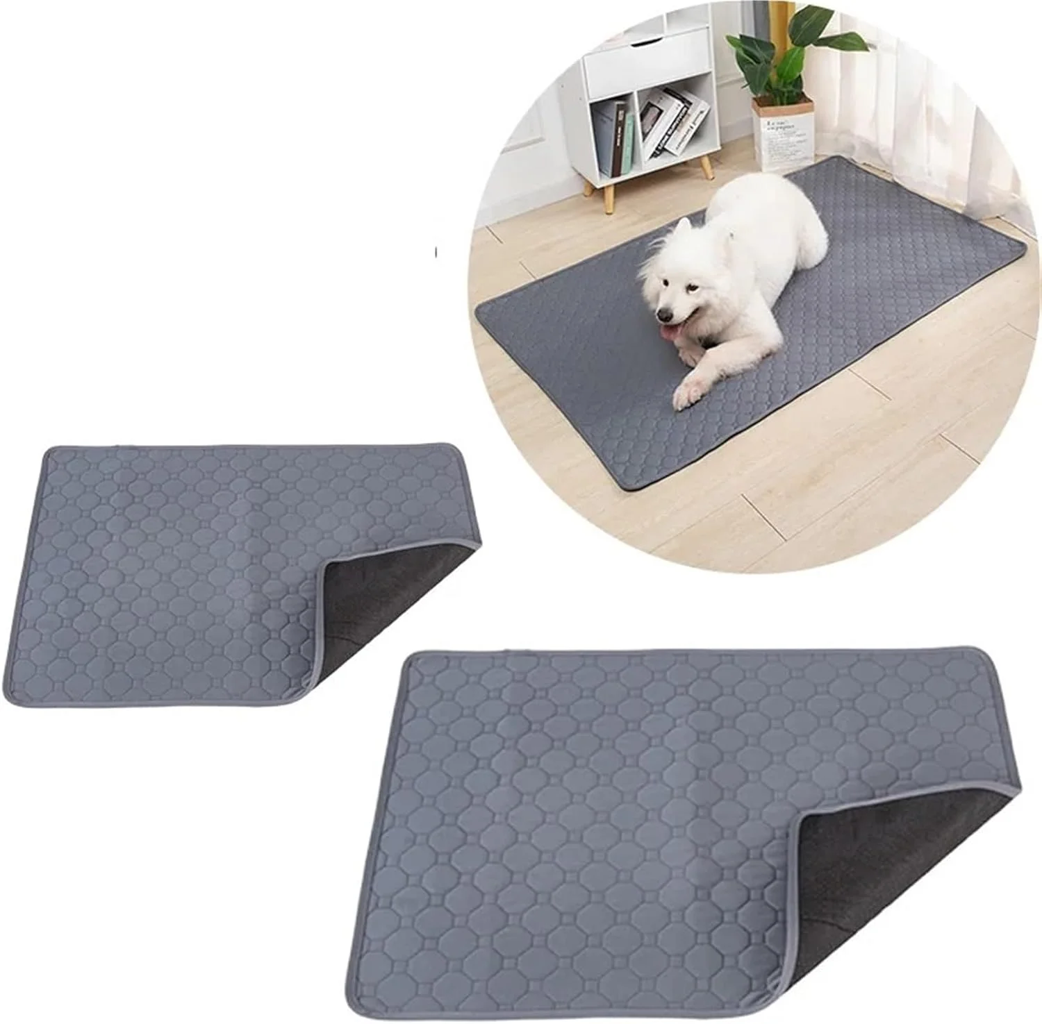 پدهای ادرار قابل شستشو برای سگ، پد ادرار سگ قابل شستشو و استفاده مجدد، ضد آب و ضد لغزش، جاذب، آموزش توله سگ، تشک تخت حیوانات خانگی، روکش صندلی خودرو، سازگار با محیط زیست (70x50 سانتی متر)